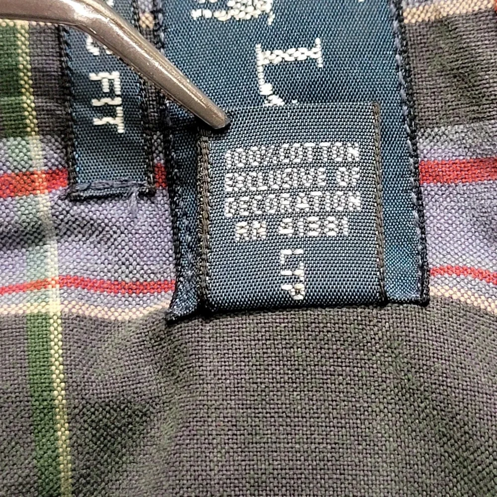 Ralph Lauren Mens XL Classic Fit Plaid Button Down Shirt Purple Green Cotton